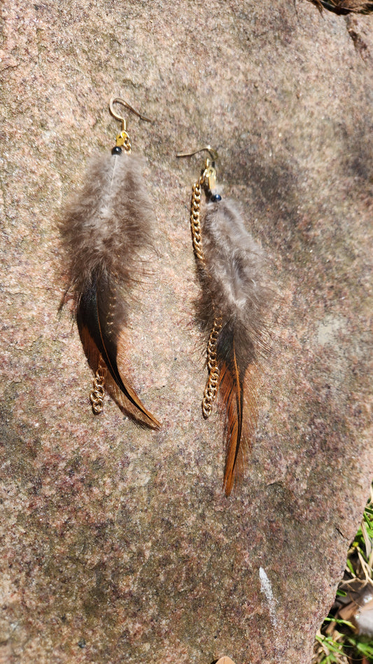 Flaming Feather Earrings