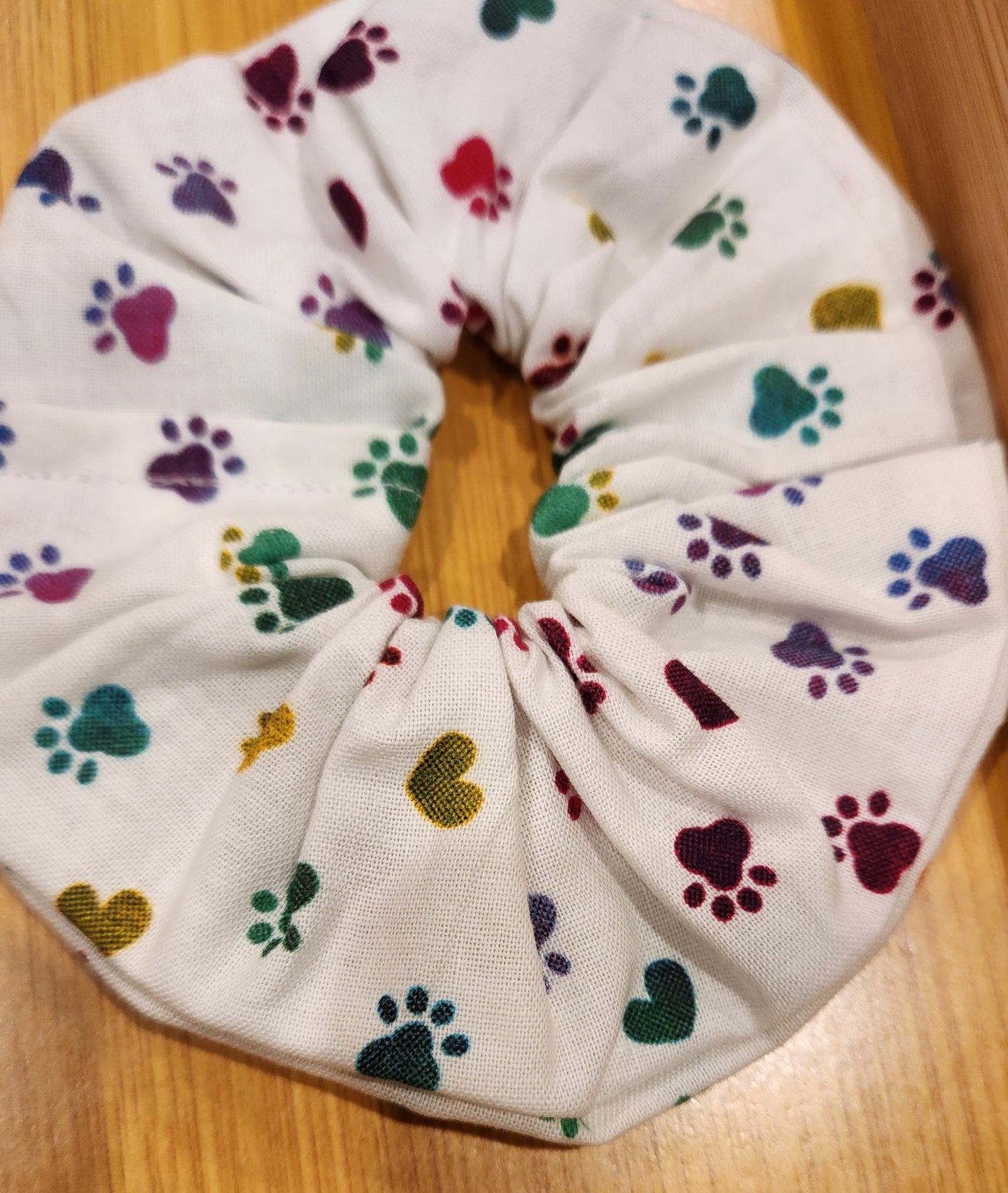 Rainbow Paw Scrunchie