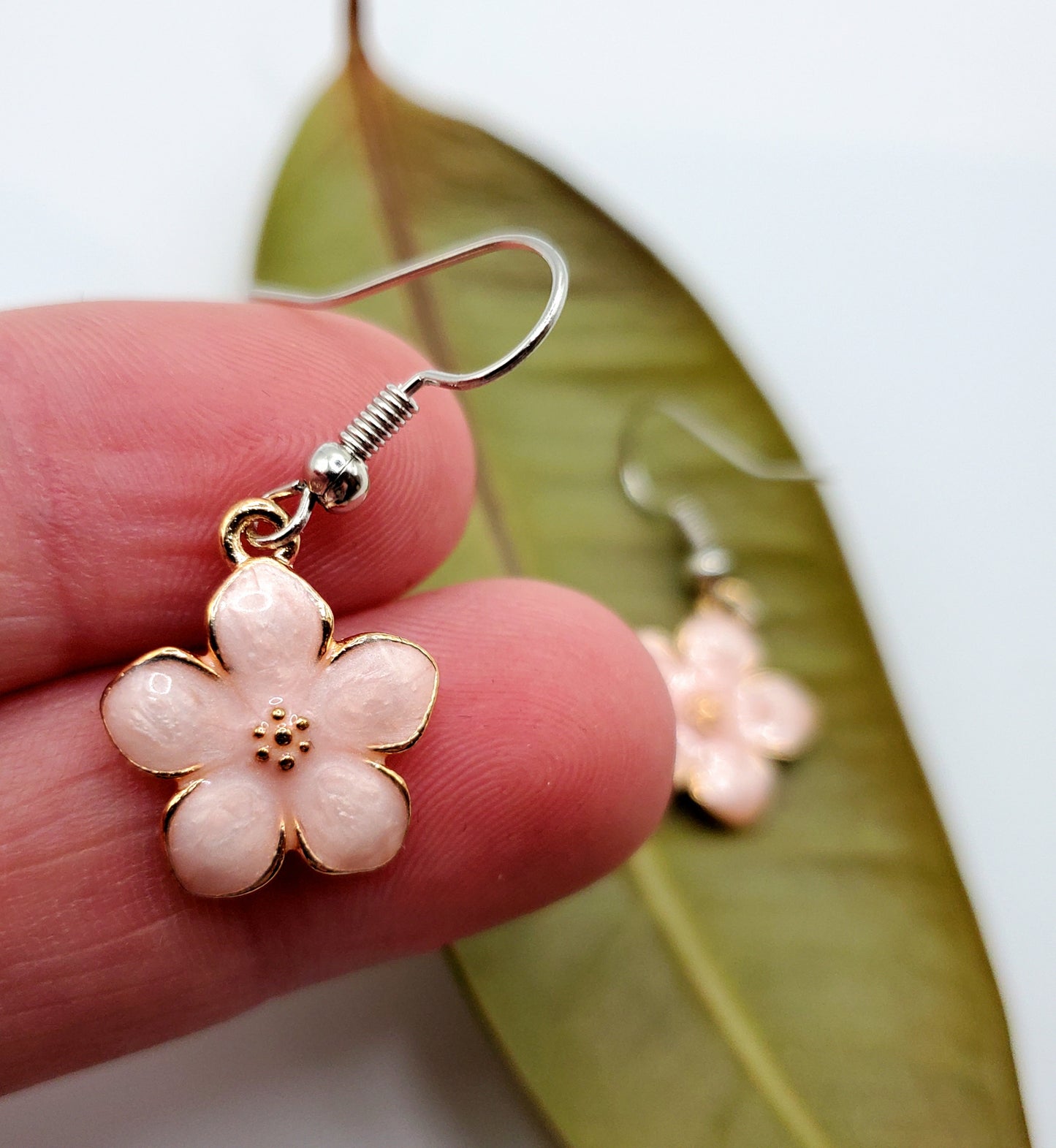 Pink Flower Earrings