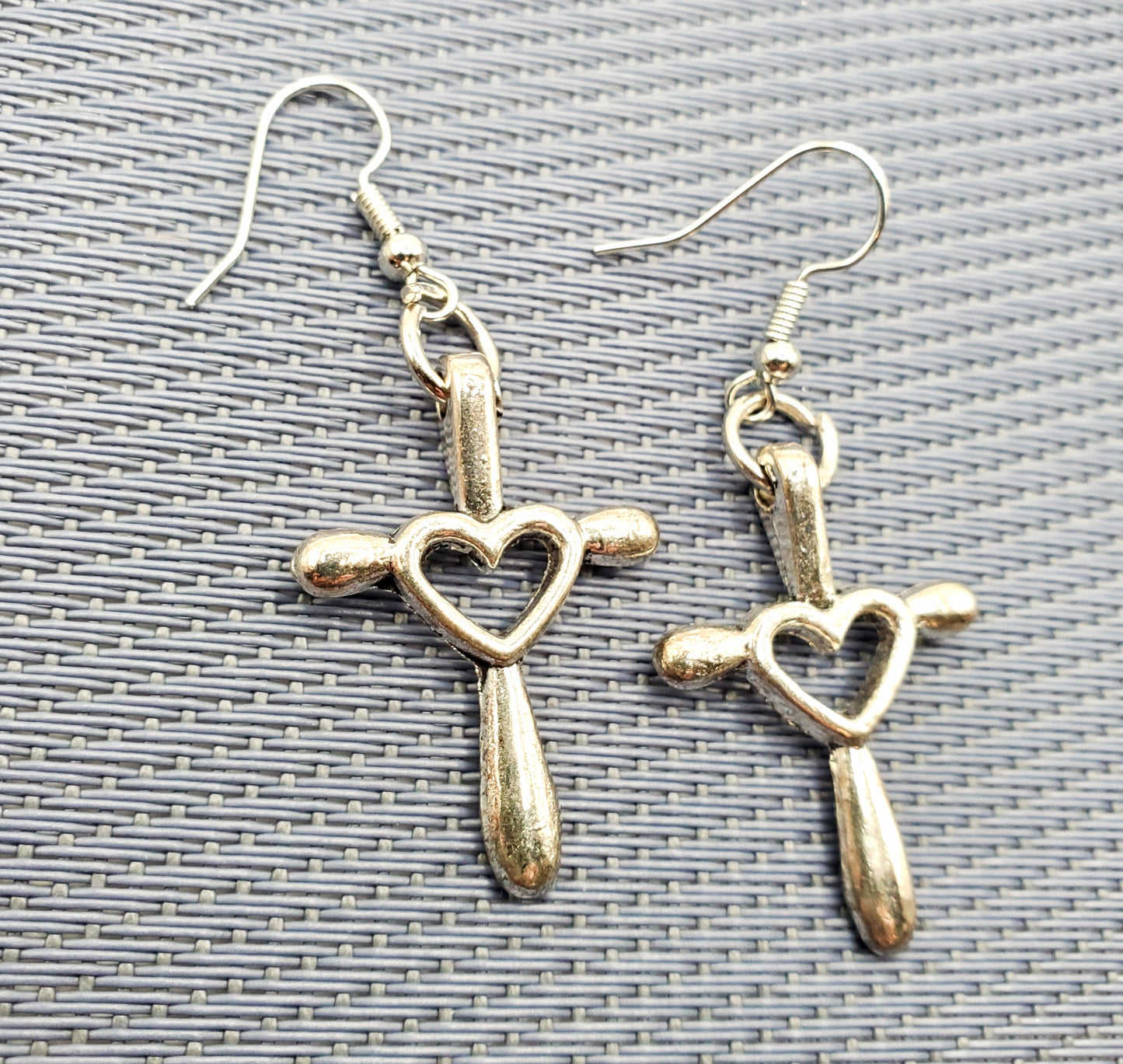 Heart and Cross Earrings