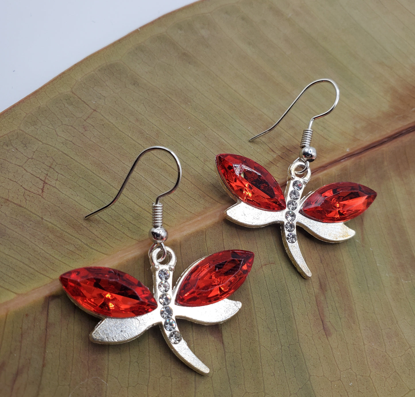 Red Dragonfly Earrings