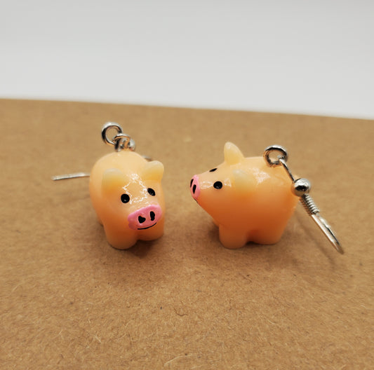 3D Pig Earrings