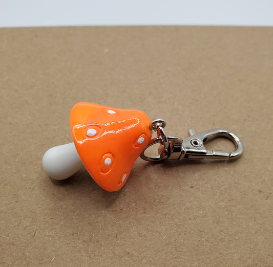 Orange Mushroom Keychain