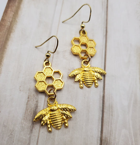 Dangling Bee Earrings