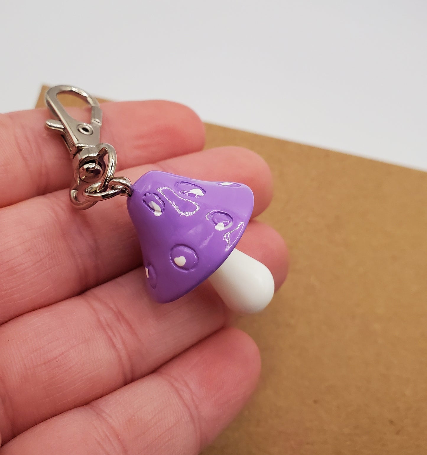 Purple Mushroom Keychain