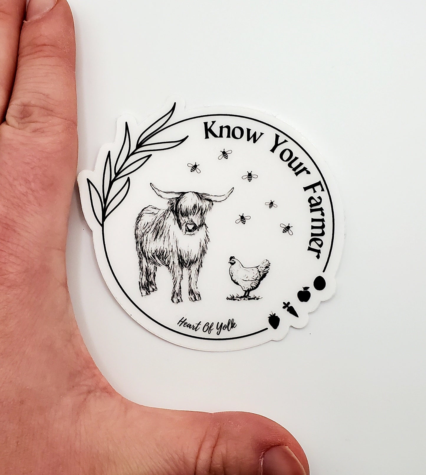 Clear 'Know Your Farmer' Sticker