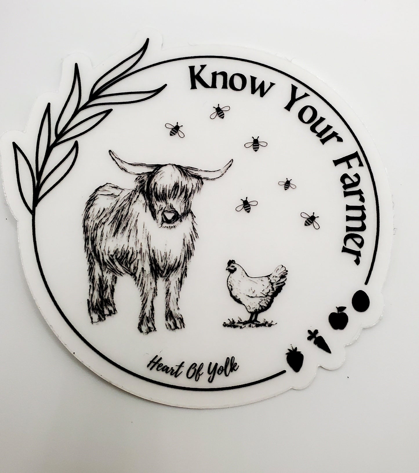 Clear 'Know Your Farmer' Sticker