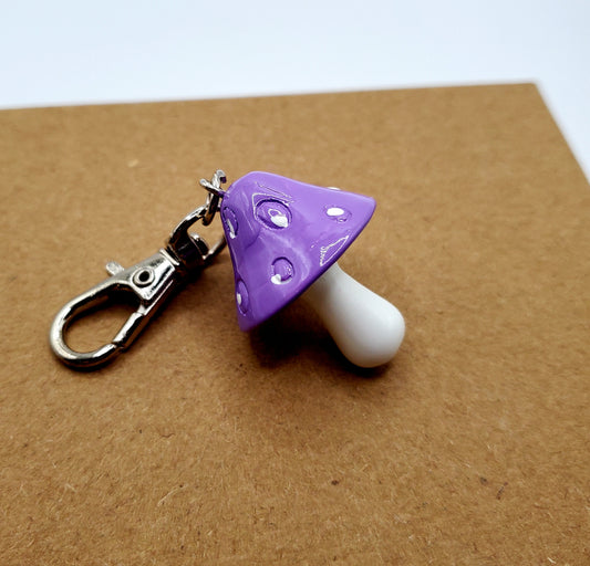 Purple Mushroom Keychain