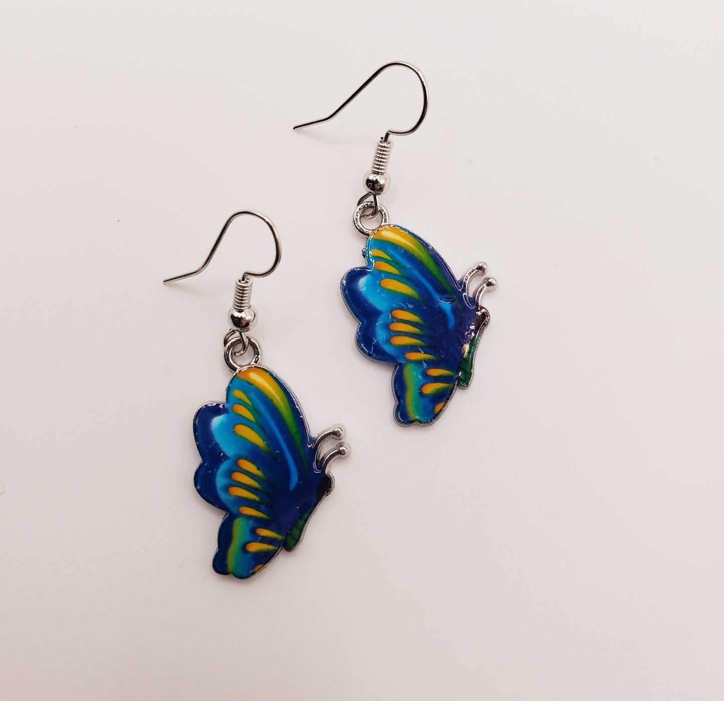 Blue and Yellow Butterfly Earrings