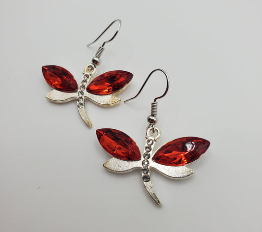 Red Dragonfly Earrings