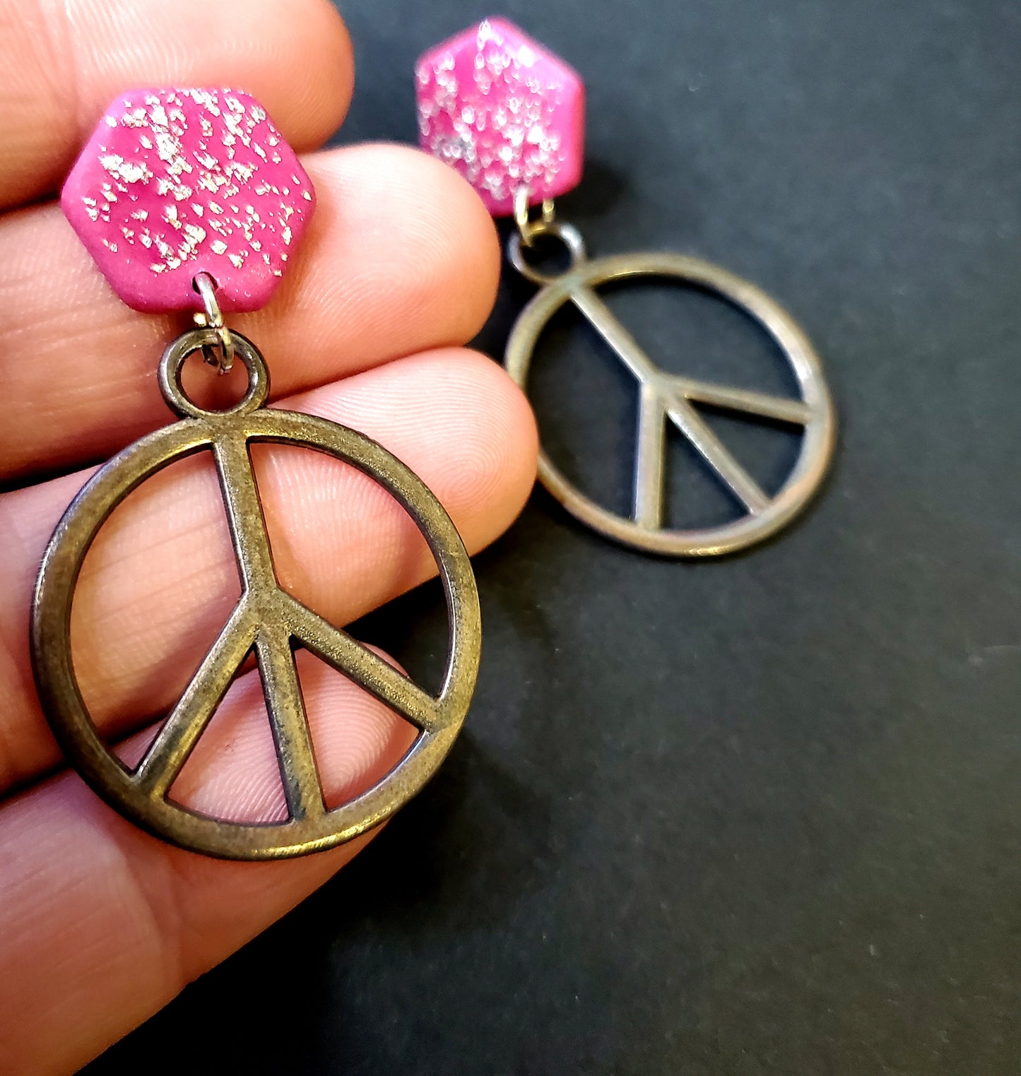 Pink Peace with Silver