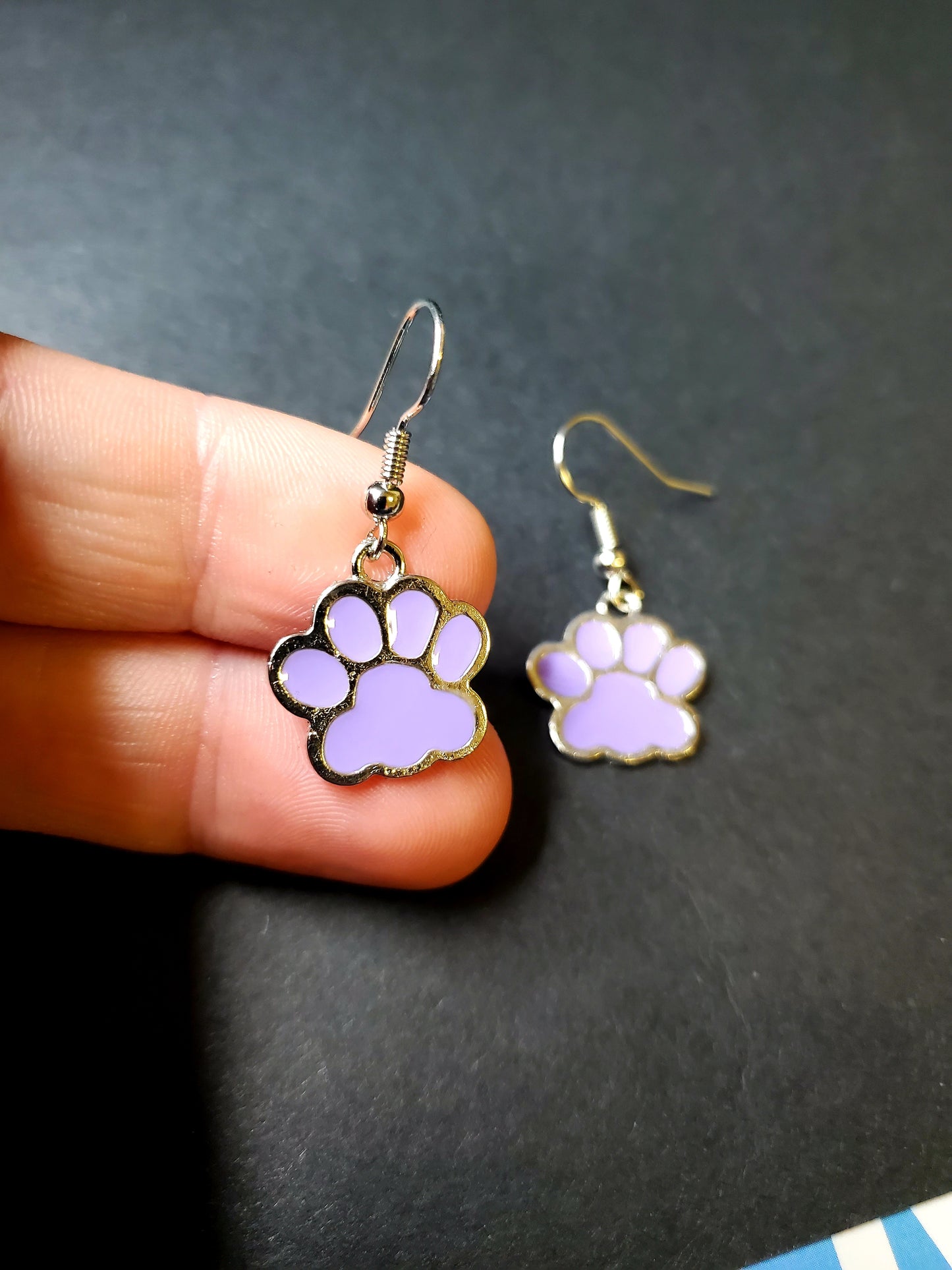 Purple Paw Earrings