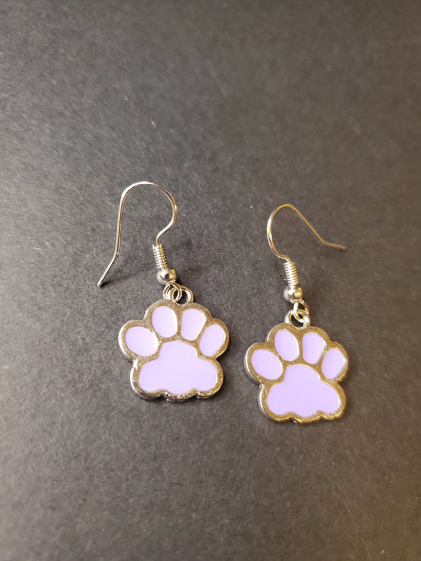 Purple Paw Earrings