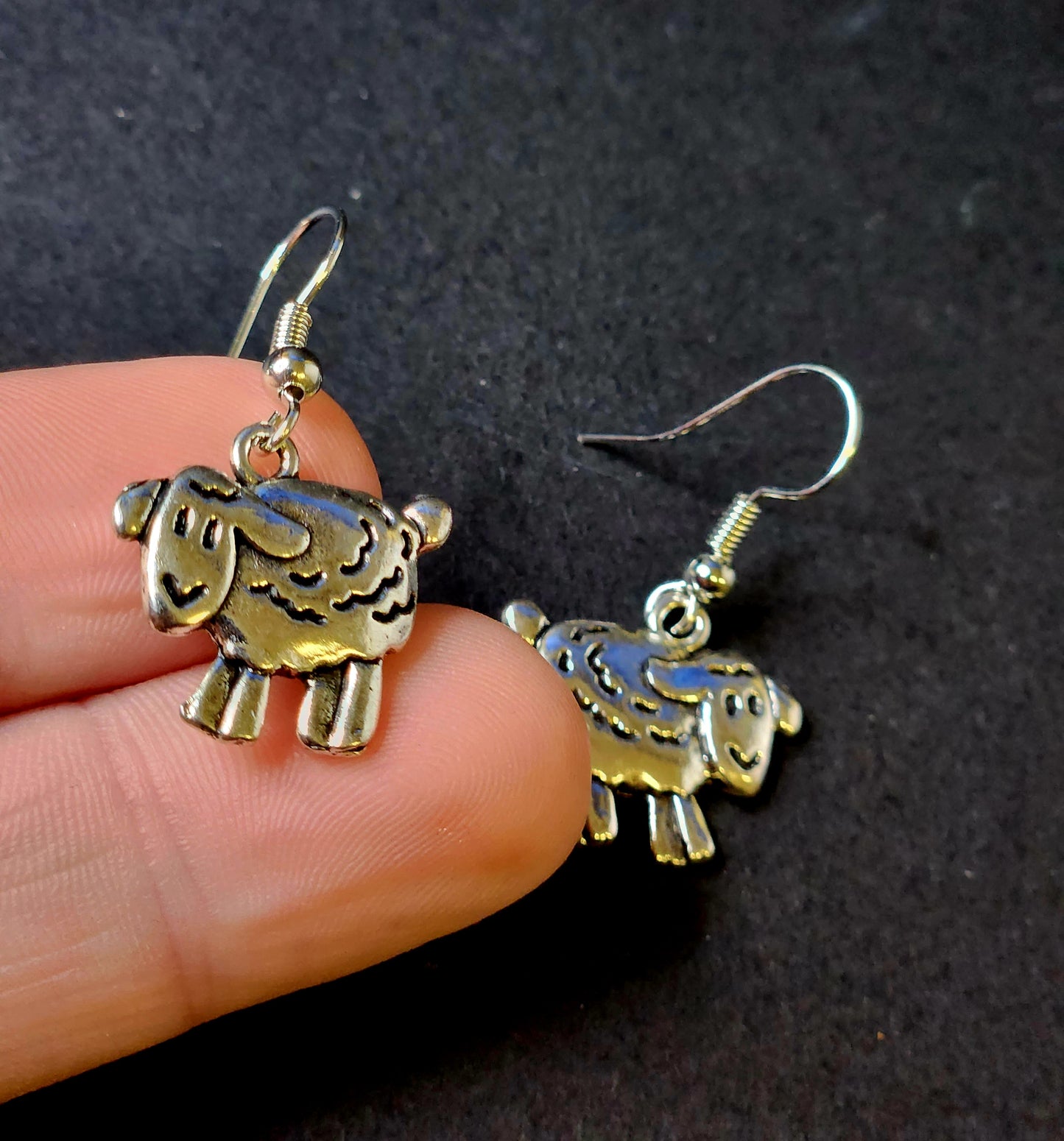 Silver Sheep Earrings