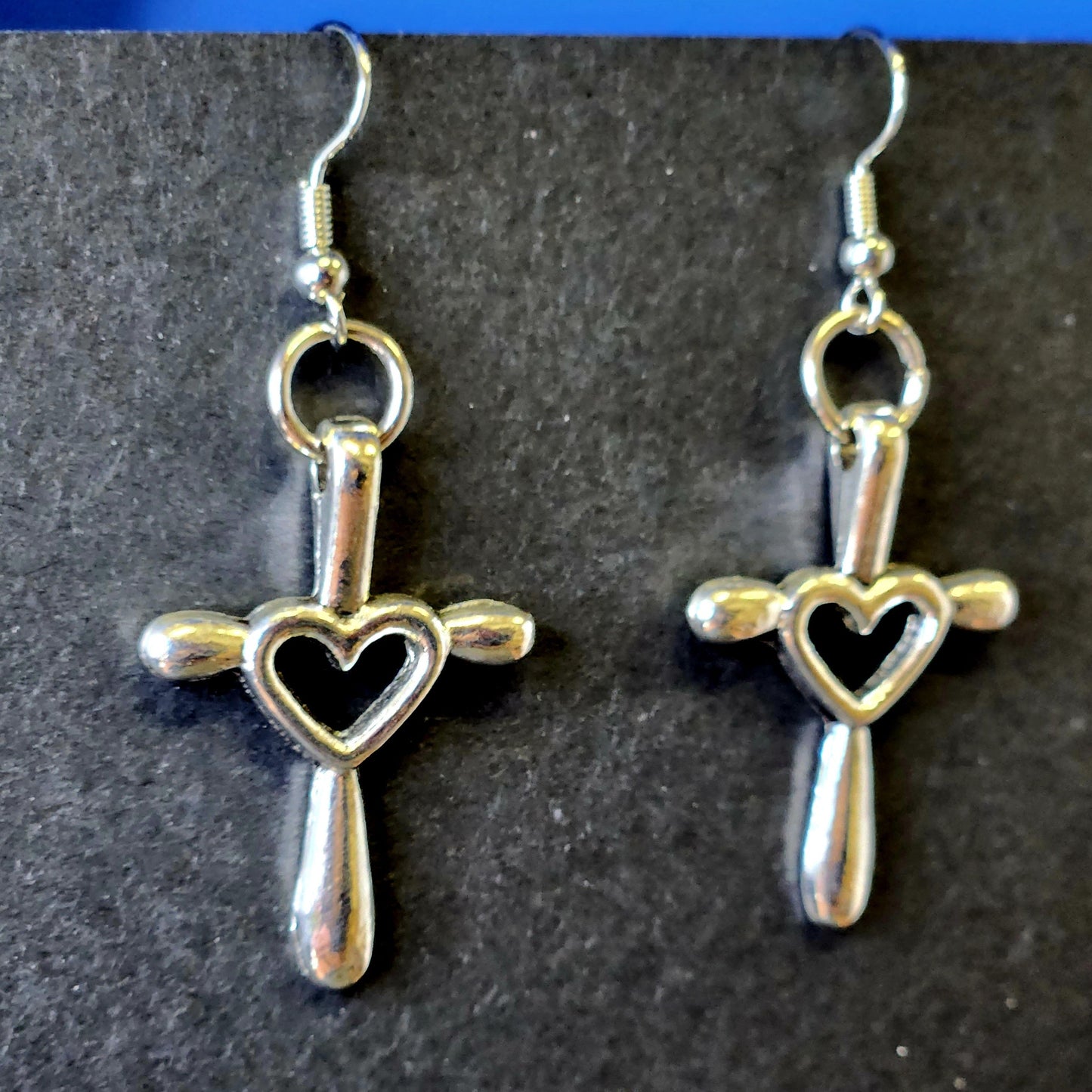 Heart and Cross Earrings