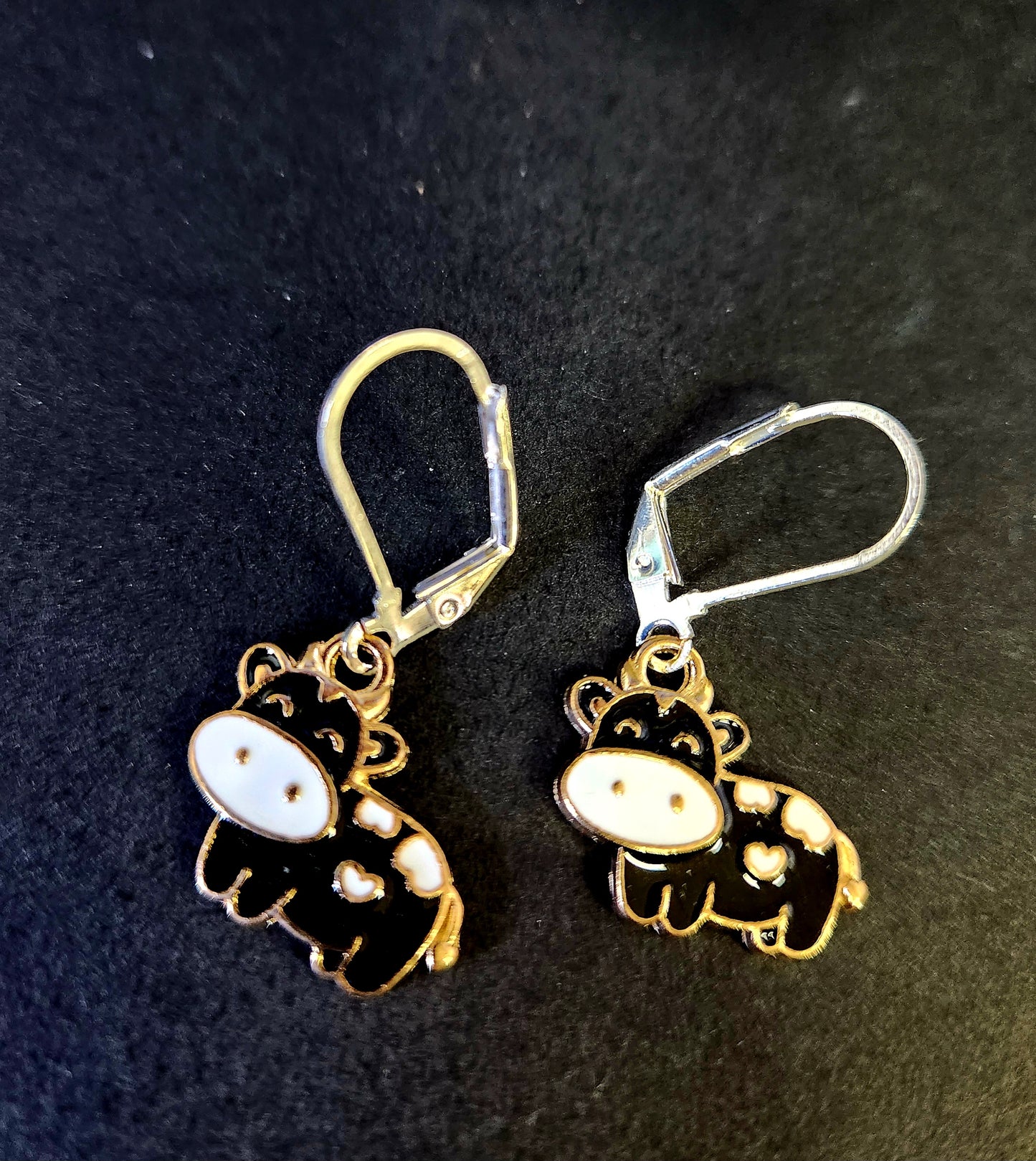 Cow Enamel Earrings