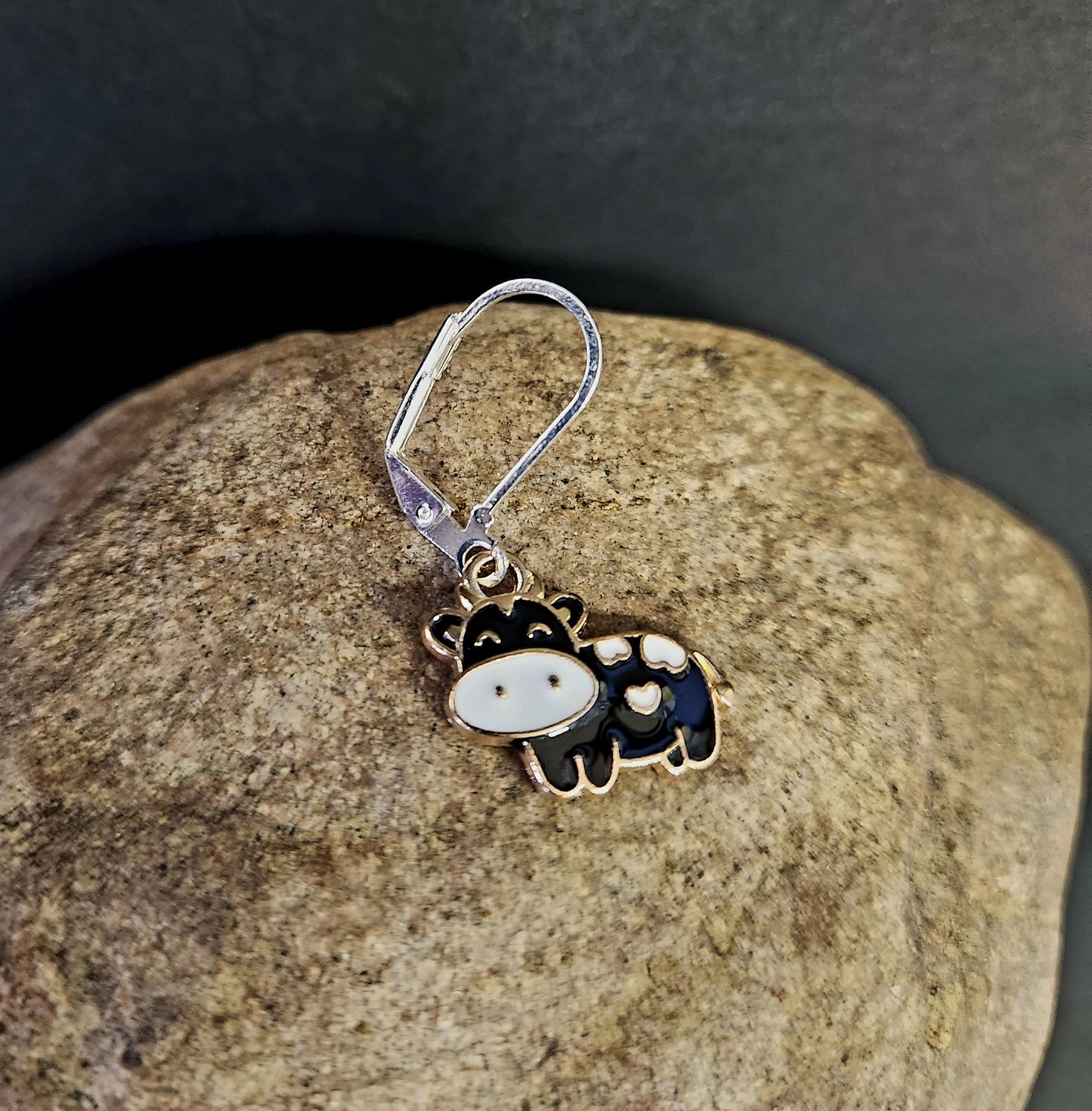 Cow Enamel Earrings